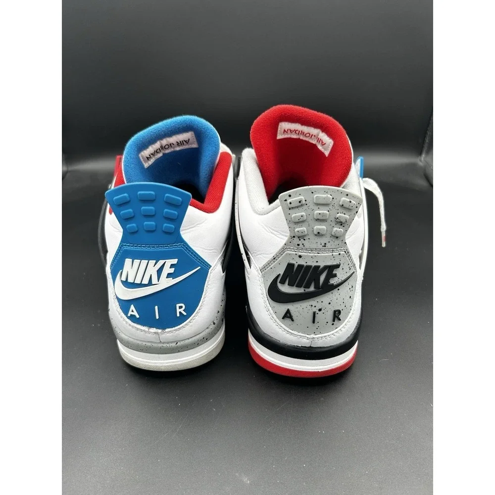Jordan 4 Retro What The White Red Blue Sneaker CI1184-146 Mens 11.5